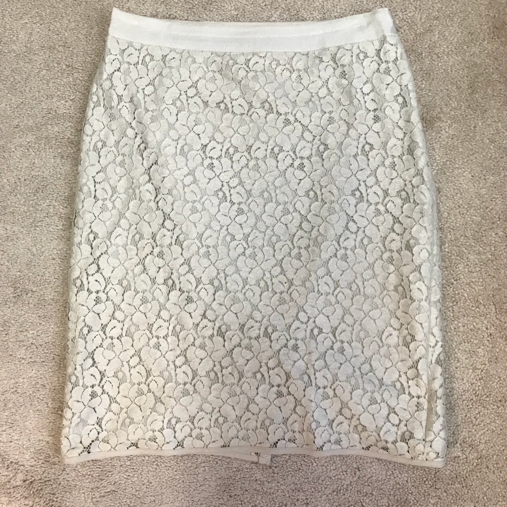 Cream Lace Overlay Skirt